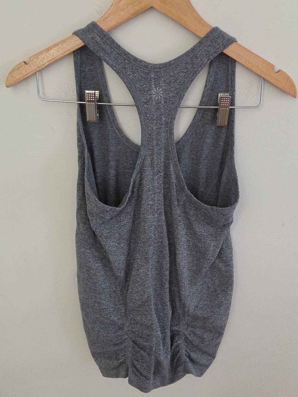 Athleta Fastest Track Racerback Ruched Tank Top - Gray Large - Picture 6 of 6